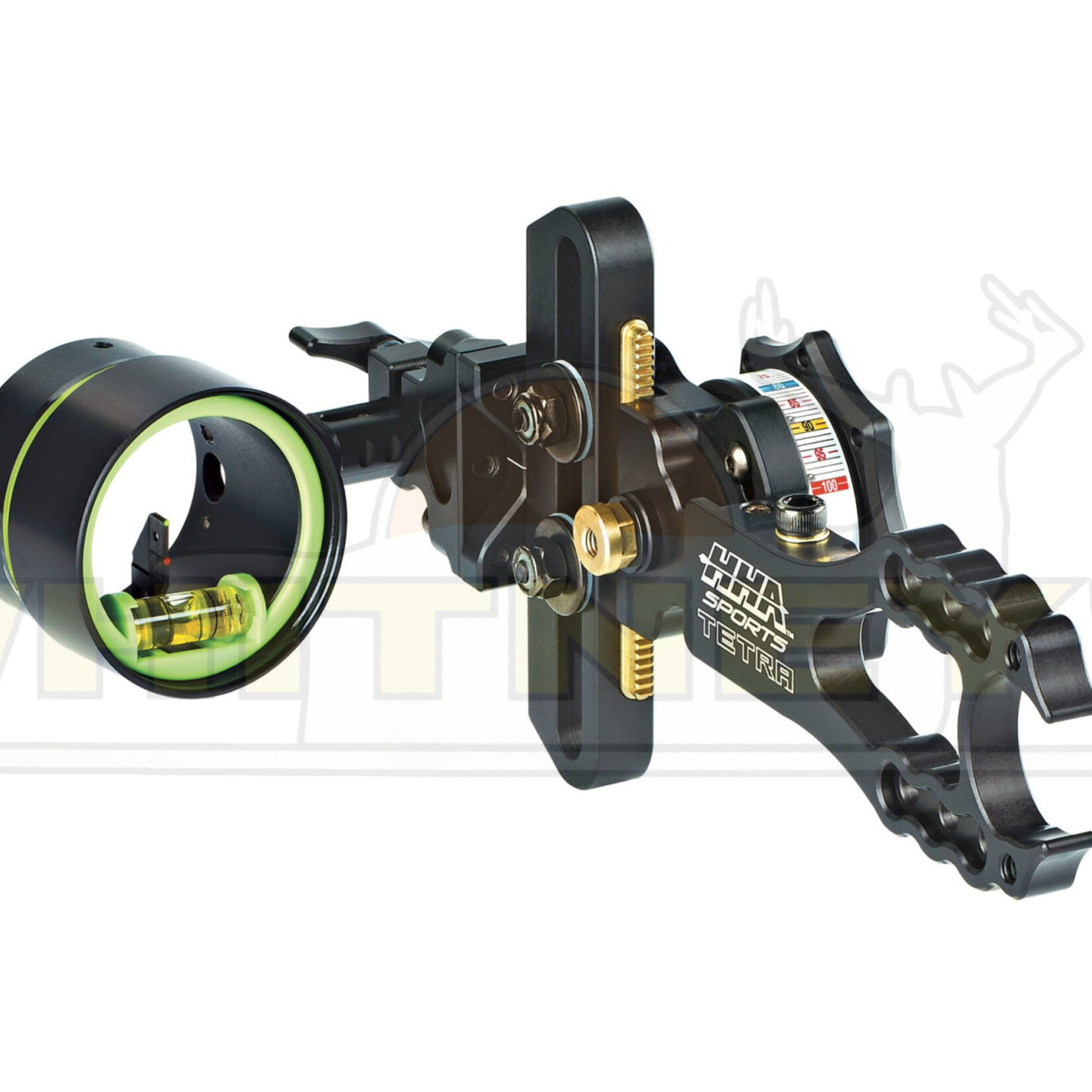 HHA Sports HHA Sports Tetra RYZ 2519 w/.019 2-Pin 1 5/8" Scope Green Top Pin, Yellow Bottom Pin