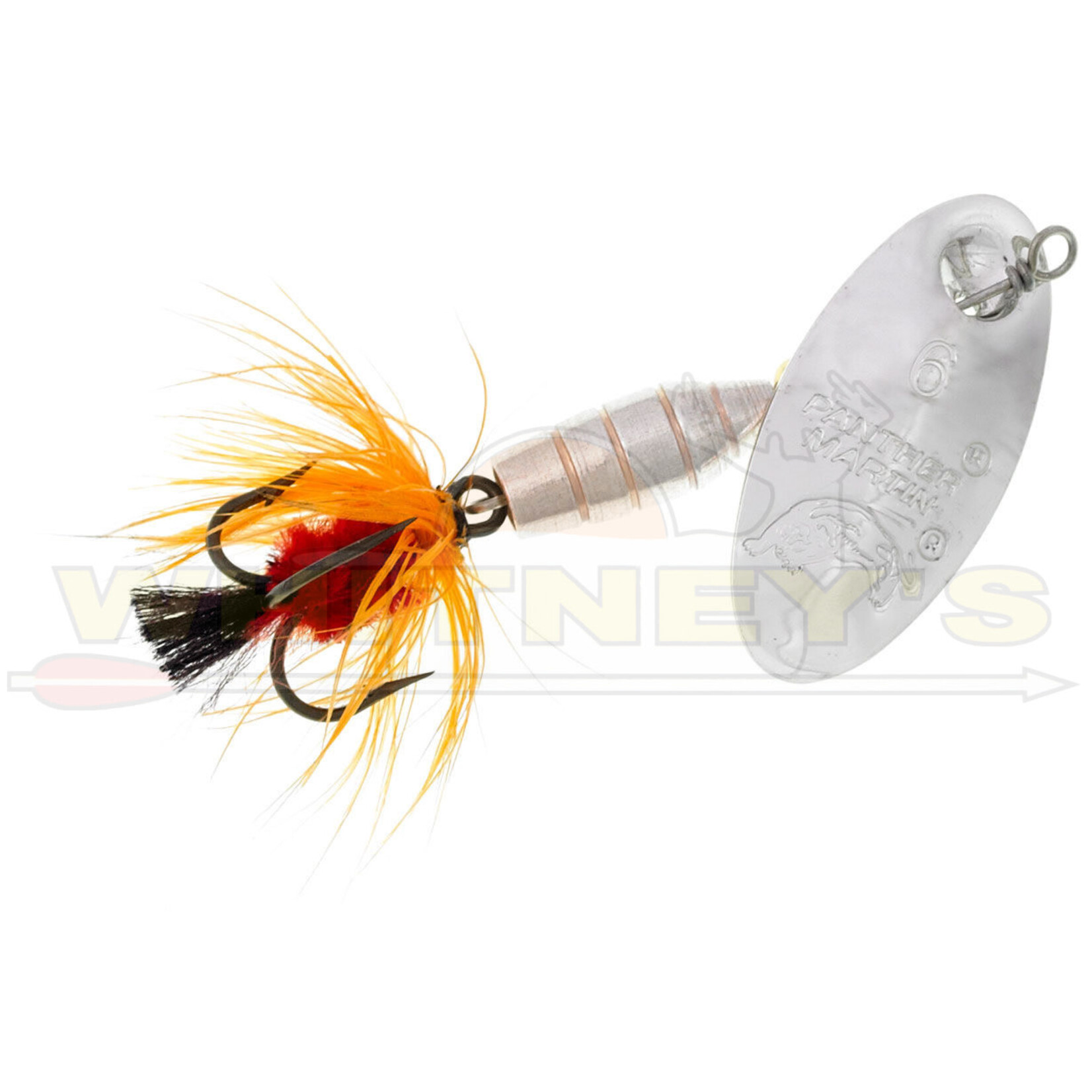 Triple S Sports Panther Martin Lure Silver orange Tail 1/16 oz.