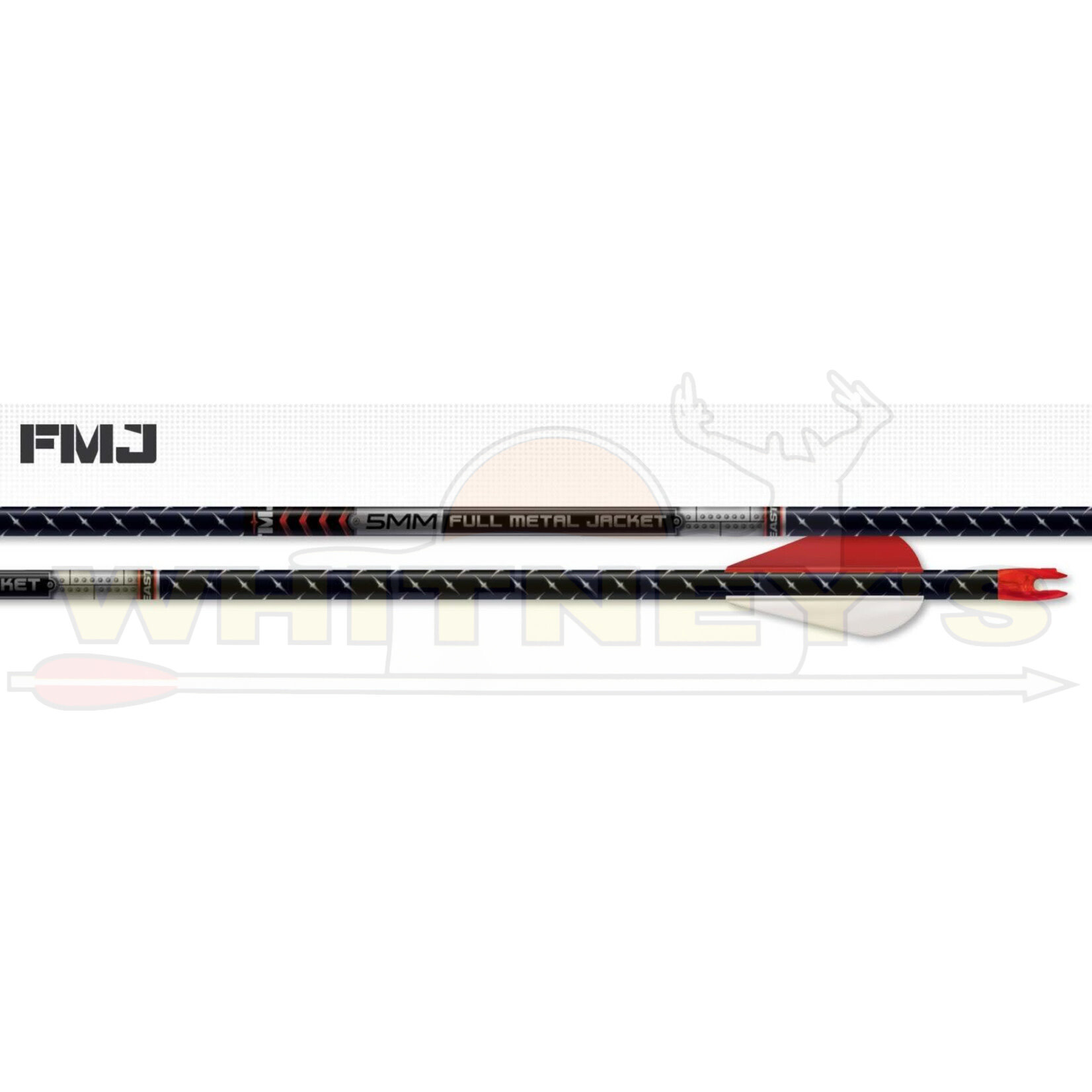 EASTON Easton FMJ 5MM N-Fused 340 Spine Arrows, 2” Blazer Vanes - 6pk