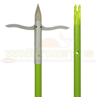 Muzzy Products Muzzy Classic Chartreuse Fish Arrow w/ Iron 2-Barb Point (Nock Installed Only)