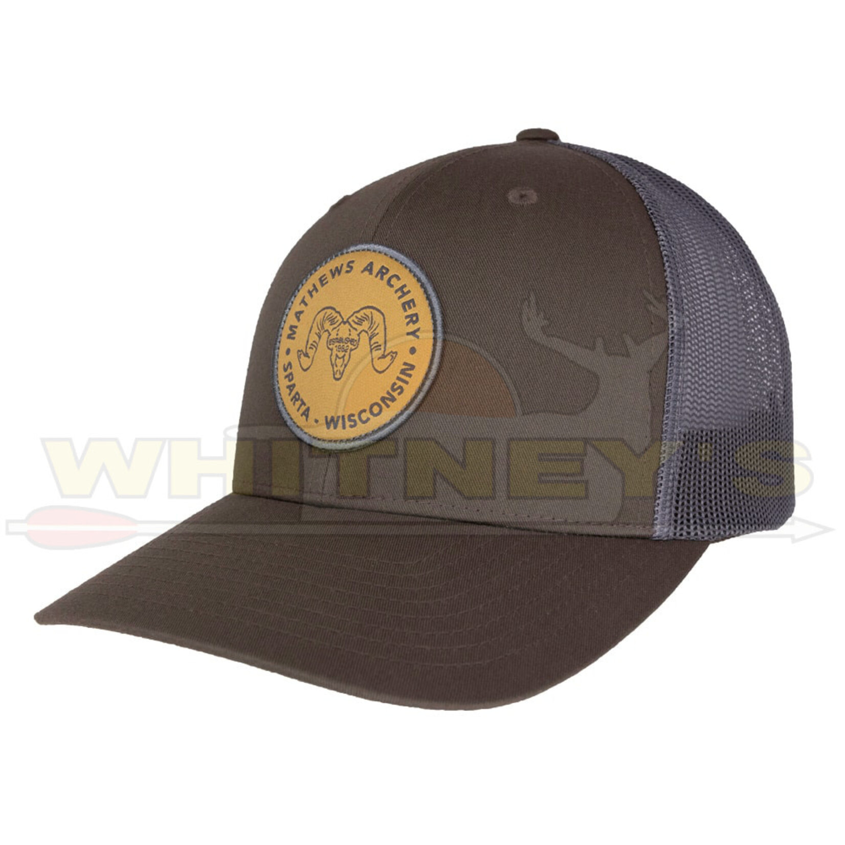 Mathews Apparel Mathews Full Curl Cap, Charcoal/Brown- 70406