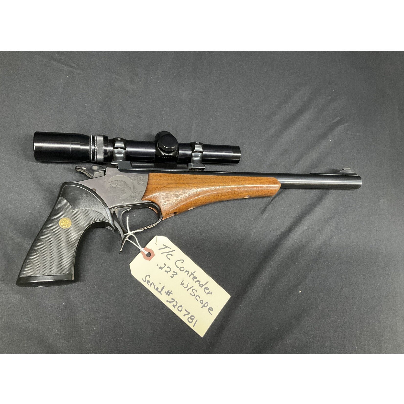 Thompson Center Arms Contender Pistol .223, Serial # 220781 W/ Burris 1 1/2-4x Scope
