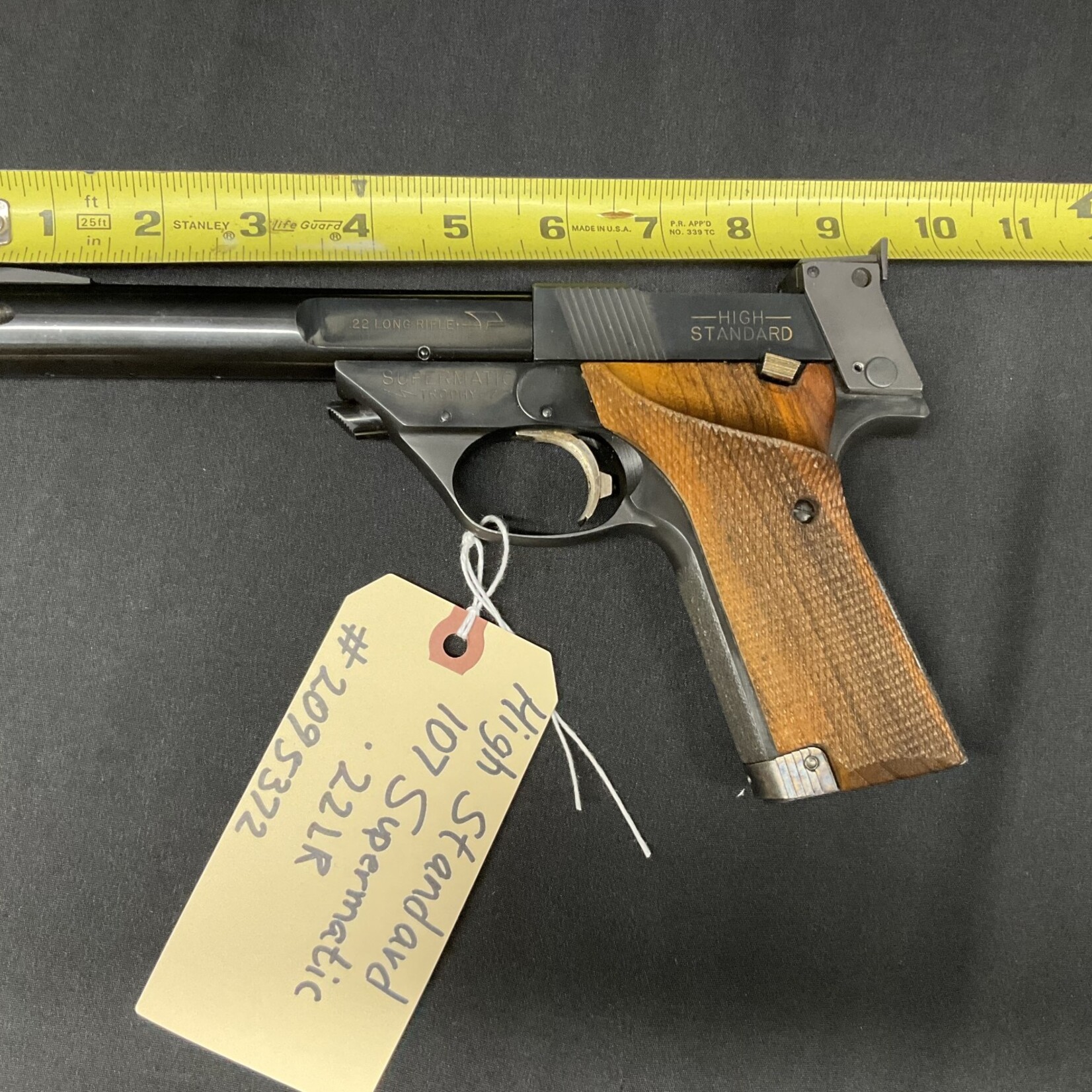 Alderfer Auction, 8-23-091-01-6B-09826 High Standard 107 Supermatic .22LR, Serial # 2095372