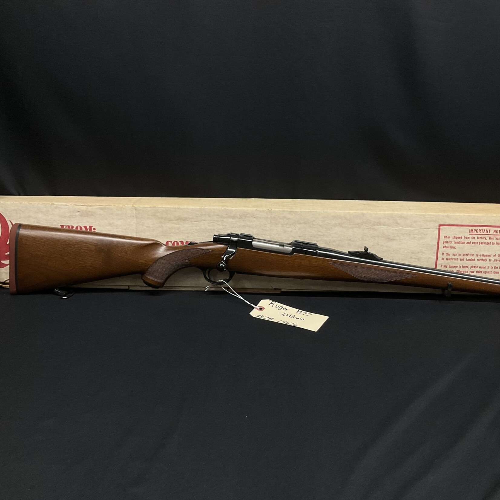 Ruger M77 .243, Serial # 78-29676 With Original Box