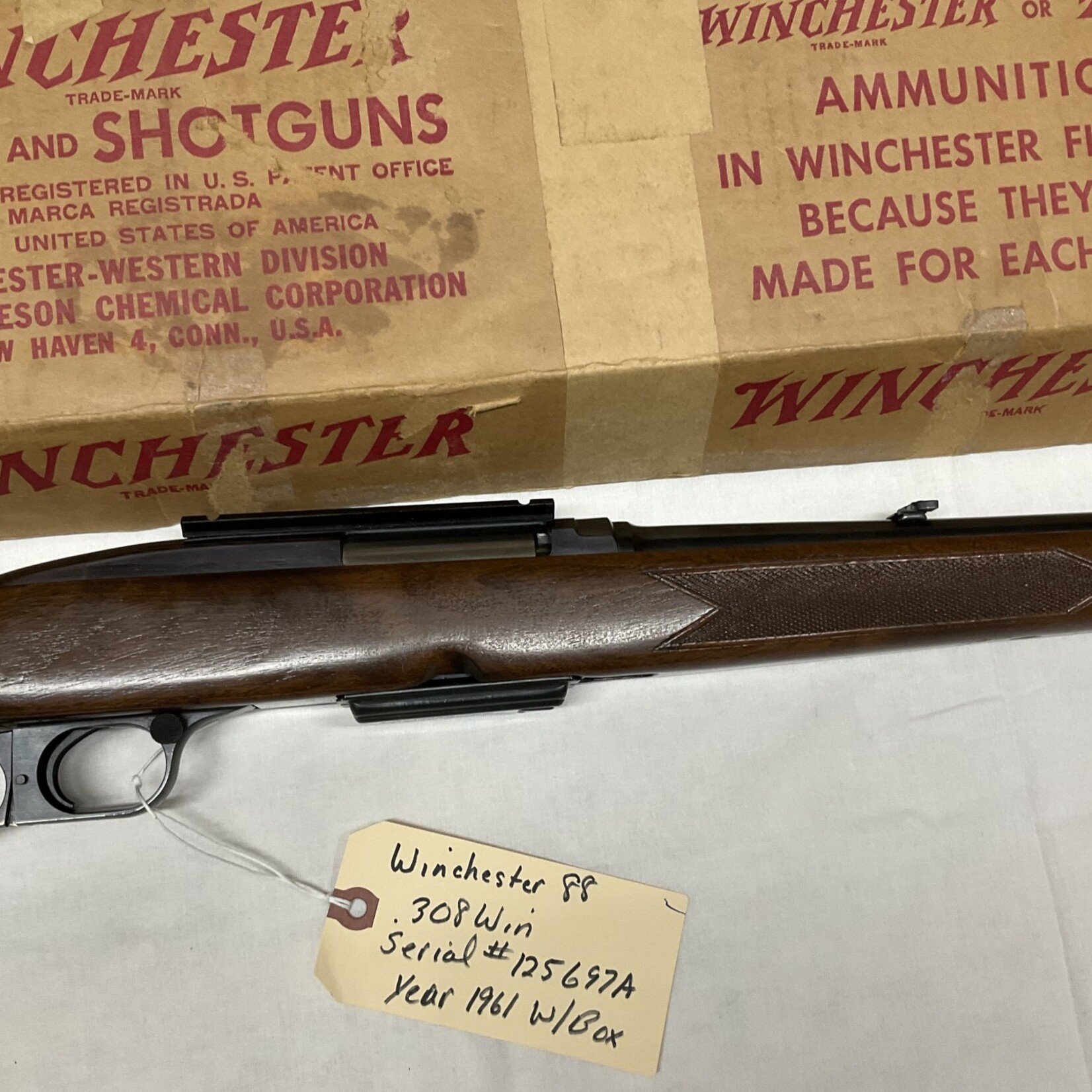 Winchester Model 88, .308 Win., Serial # 125697A, Year 1961, W/Box