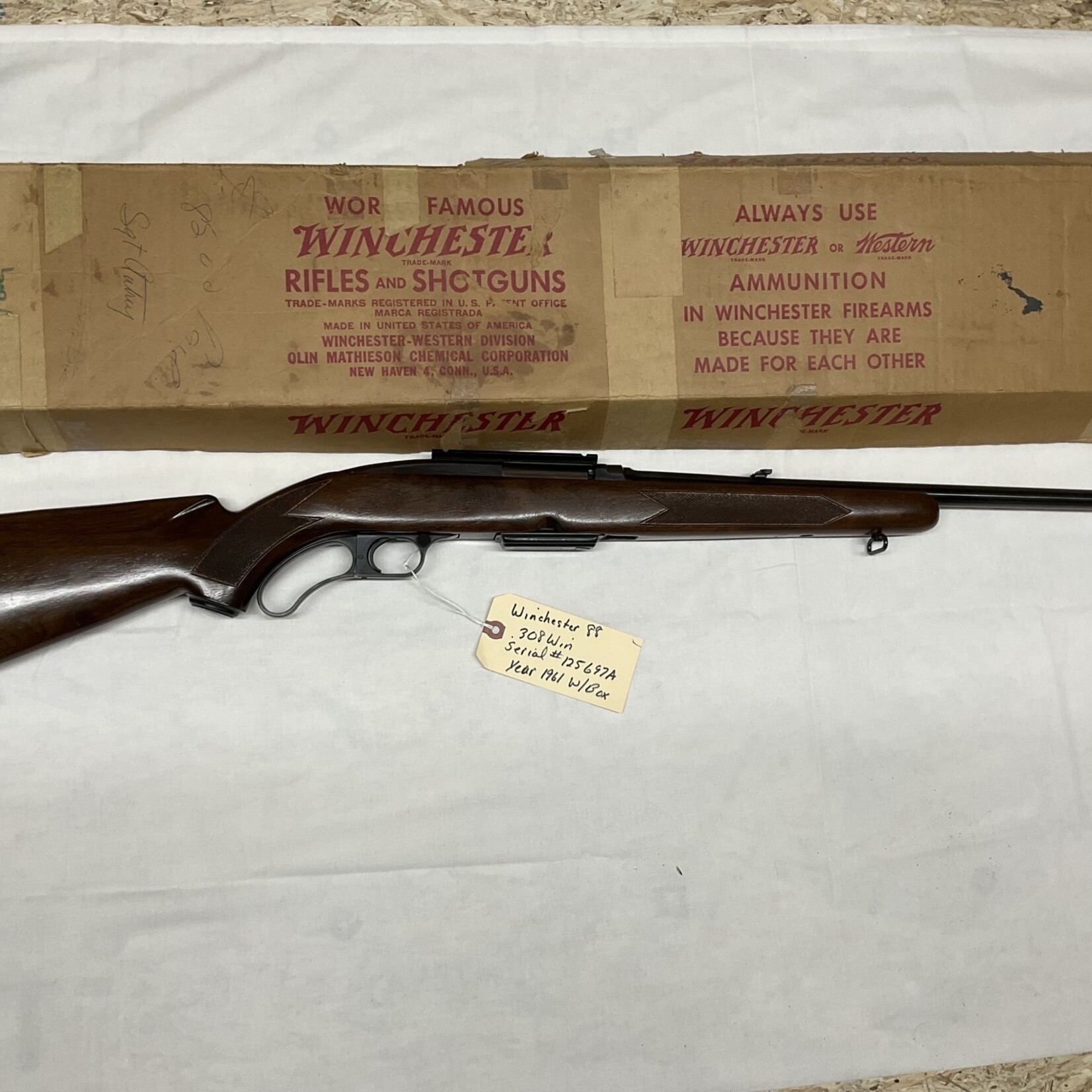 Winchester Model 88, .308 Win., Serial # 125697A, Year 1961, W/Box