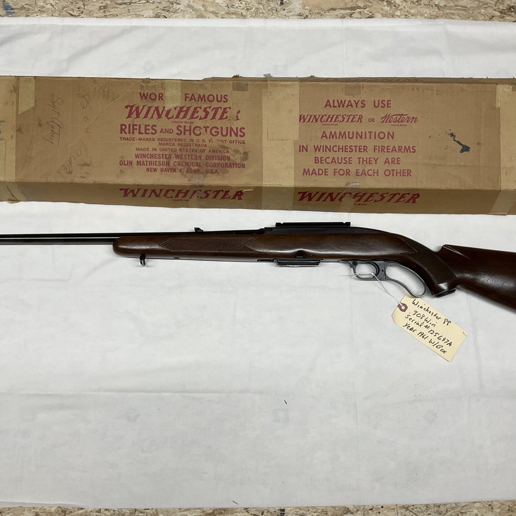 Winchester Model 88, .308 Win., Serial # 125697A, Year 1961, W/Box