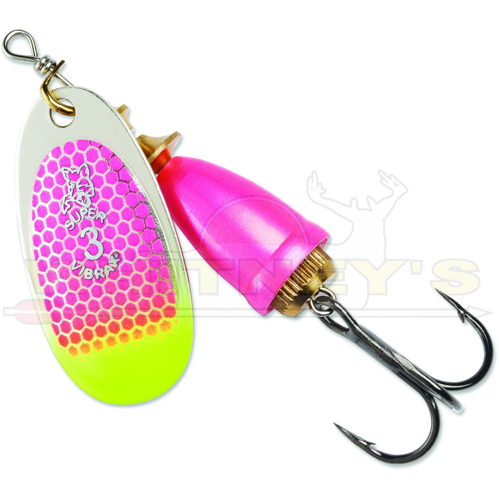 Rapala Classic Vibrax Pink Scale Chartreuse Tip UV, Painted- 1/4oz.- 60-20-314IC