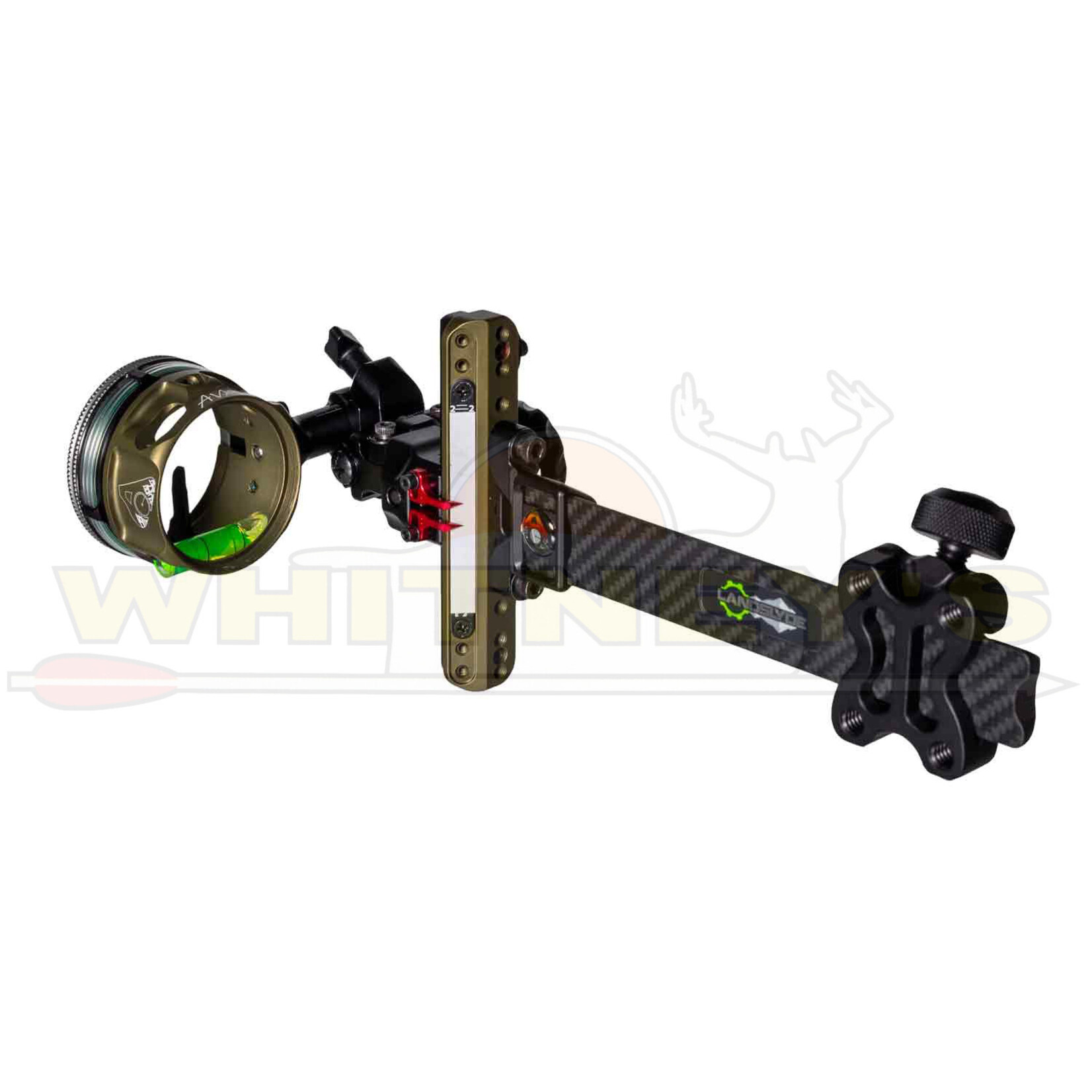 T.R.U. Ball T.R.U. Ball Landslyde Carbon Pro Slider Sight w/ AVX-31 Scope 1-Pin 0.10 Fiber, Tactical Bowhunting/Black