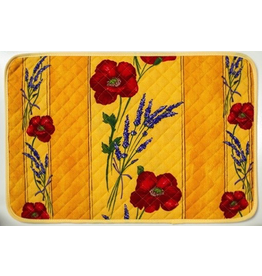 Placemat, Acrylic-Coated, Poppies Yellow