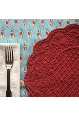 Placemat, Quilted Round , Red