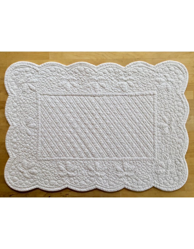 Placemat, Quilted Rectangle, White