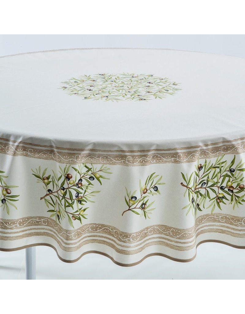 Amelie Michel Acrylic-Coated Olives Ivory 70 in Round