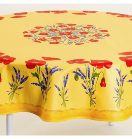 Amelie Michel Acrylic-Coated Poppies Yellow Round