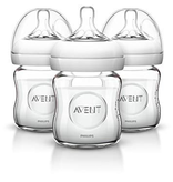 Philips Avent Natural 4oz Glass Bottle 3pk