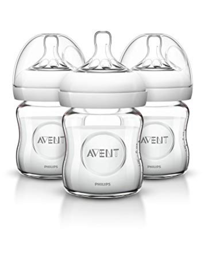 Philips Avent Natural 4oz Glass Bottle 3pk