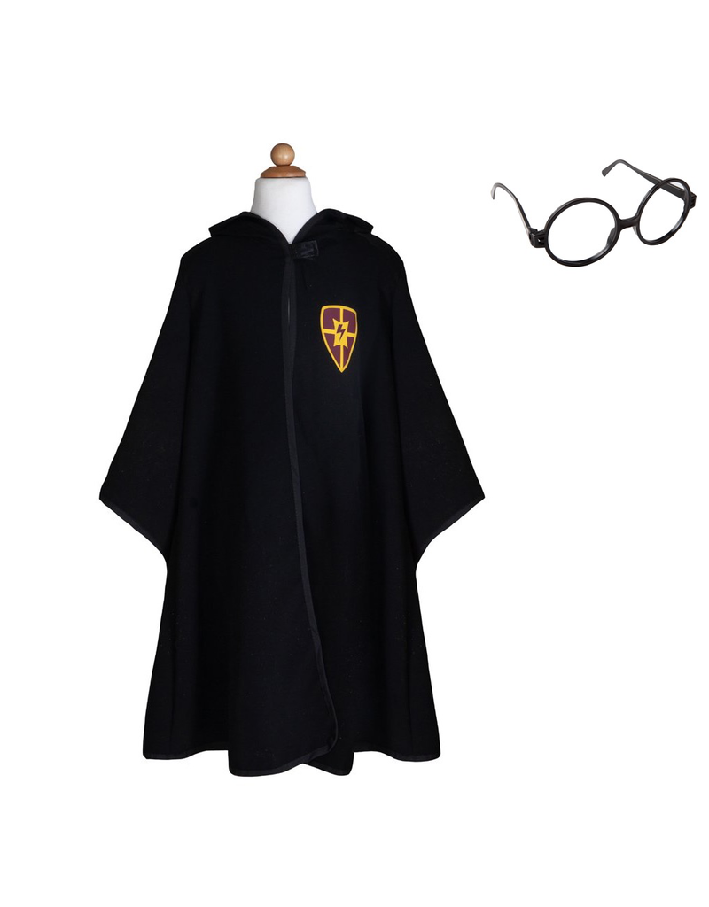 Great Pretenders Wizard Cloak & Glasses, Size 5-6