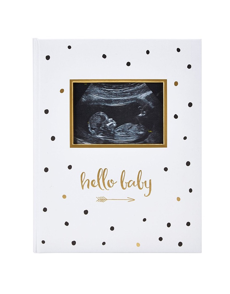 Hello Baby Book, Black/White/Gold