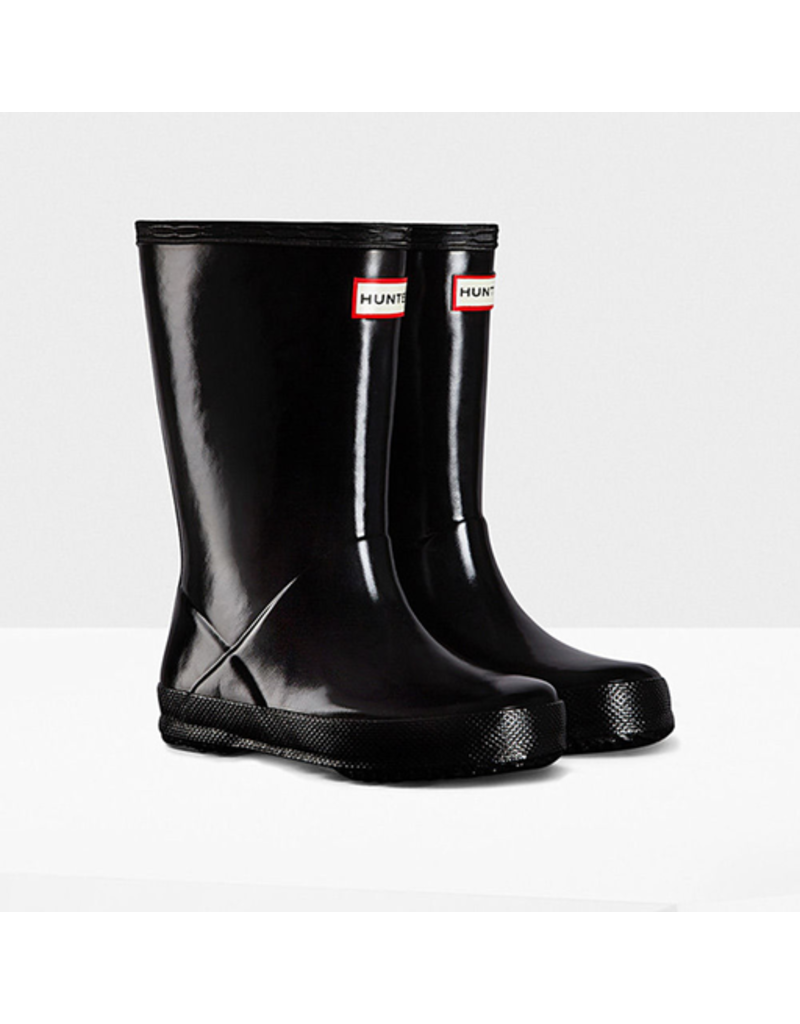 Hunter Boots Black Kid's First Hunter Gloss Boots