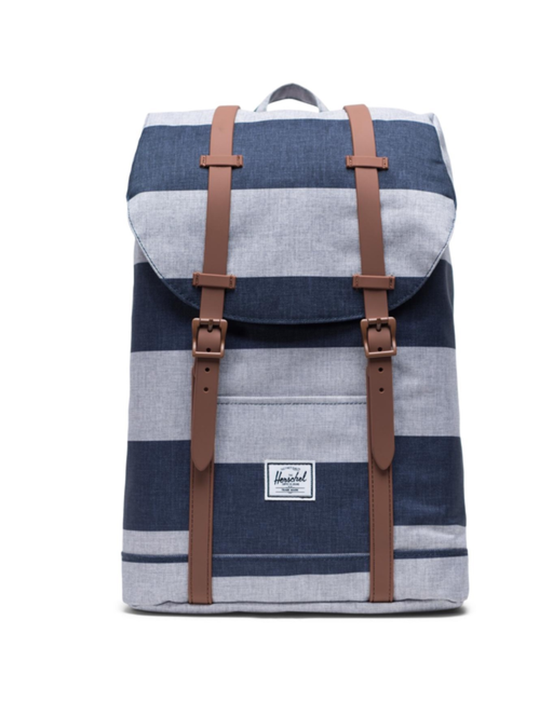 Herschel Retreat Backpack - Border Stripe/Saddle Brown