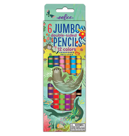Eeboo Otters at Play 6 Jumbo Double Pencils