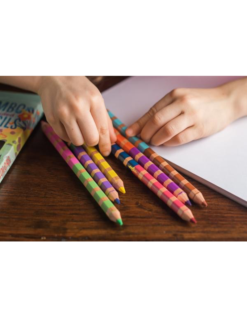 Eeboo Otters at Play 6 Jumbo Double Pencils