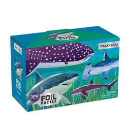 Mudpuppy Sharks Foil Puzzle, 5y+