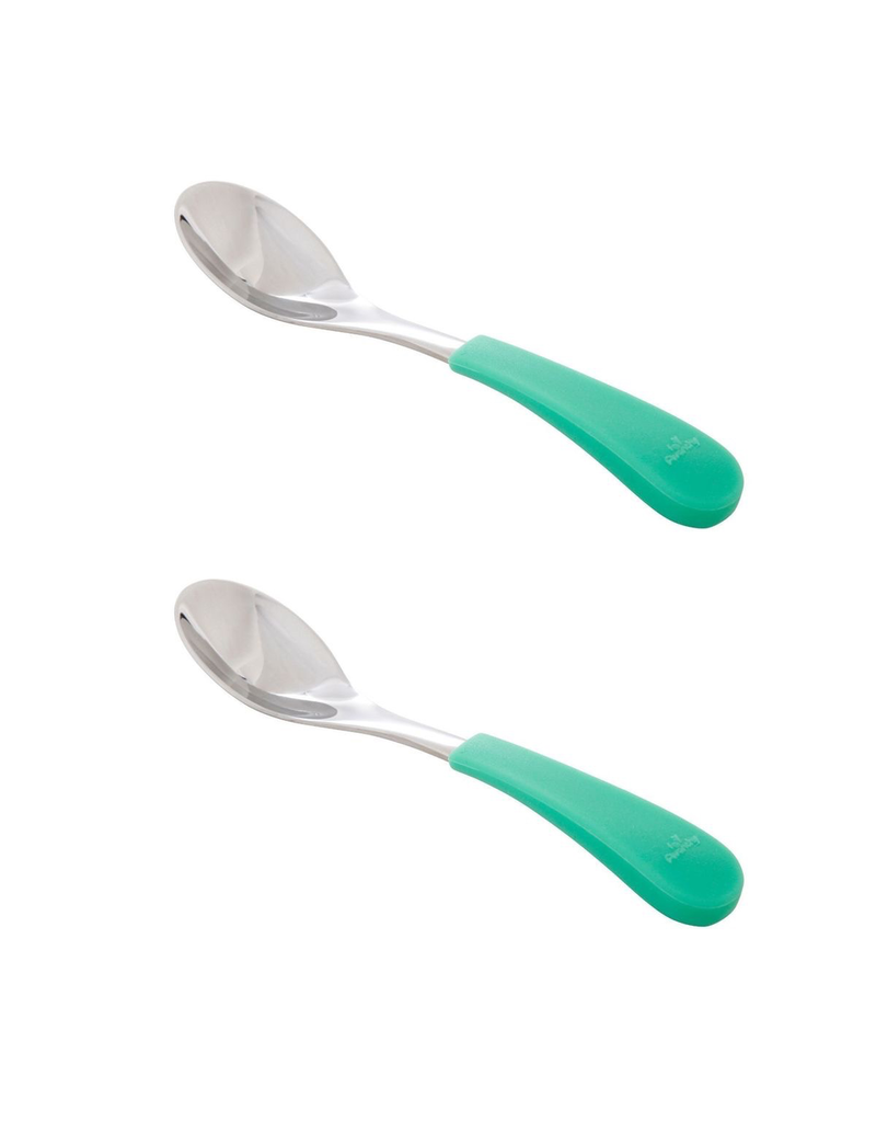 Stainless Steel Baby Spoons 2pk - Green