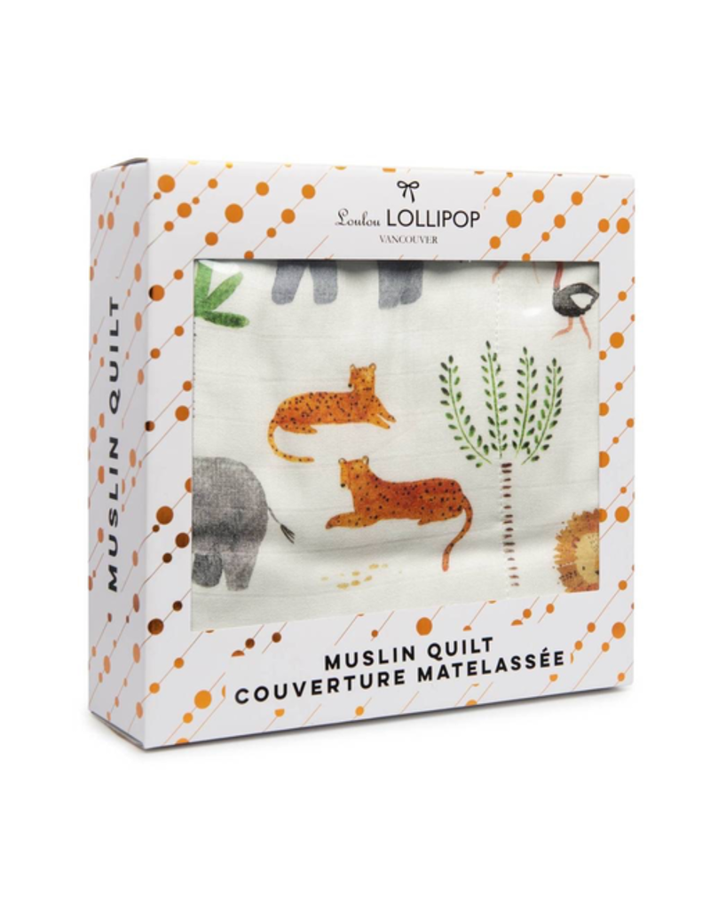 Loulou Lollipop Plush Bamboo Quilt - Safari Jungle