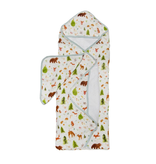 Loulou Lollipop Forest Friends Hooded Towel & Cloth