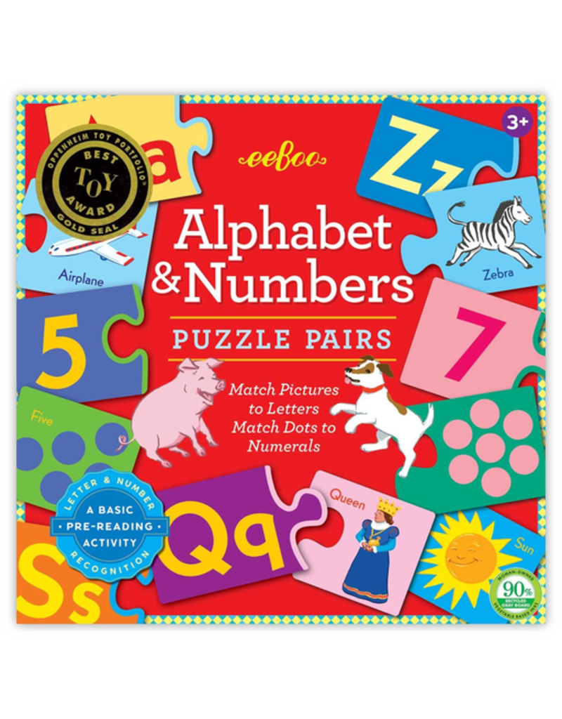 Eeboo Alphabet & Numbers Puzzle Pairs 3rd Edition