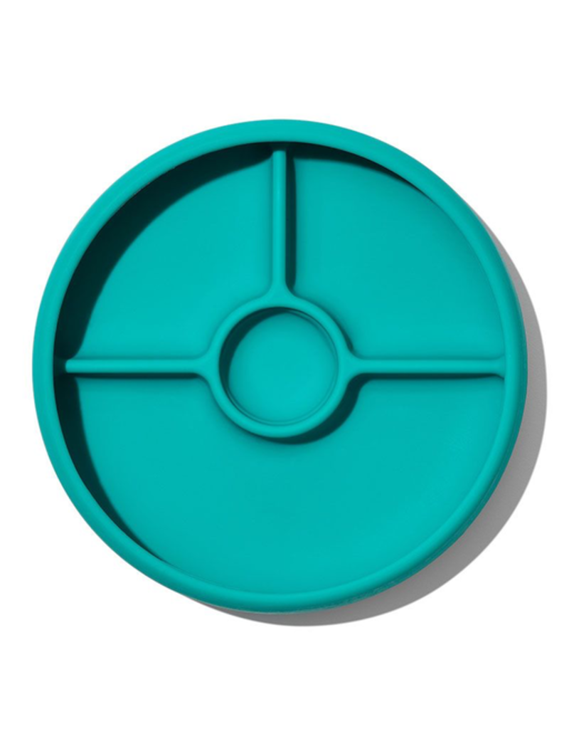 OXO Tot Silicone Divided Plate - Teal