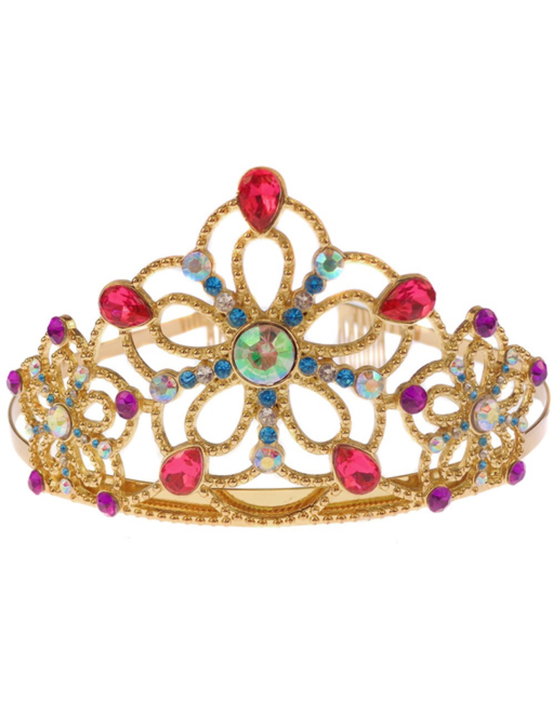 Great Pretenders Bejewelled Tiara, Gold Metal with Multi Gems