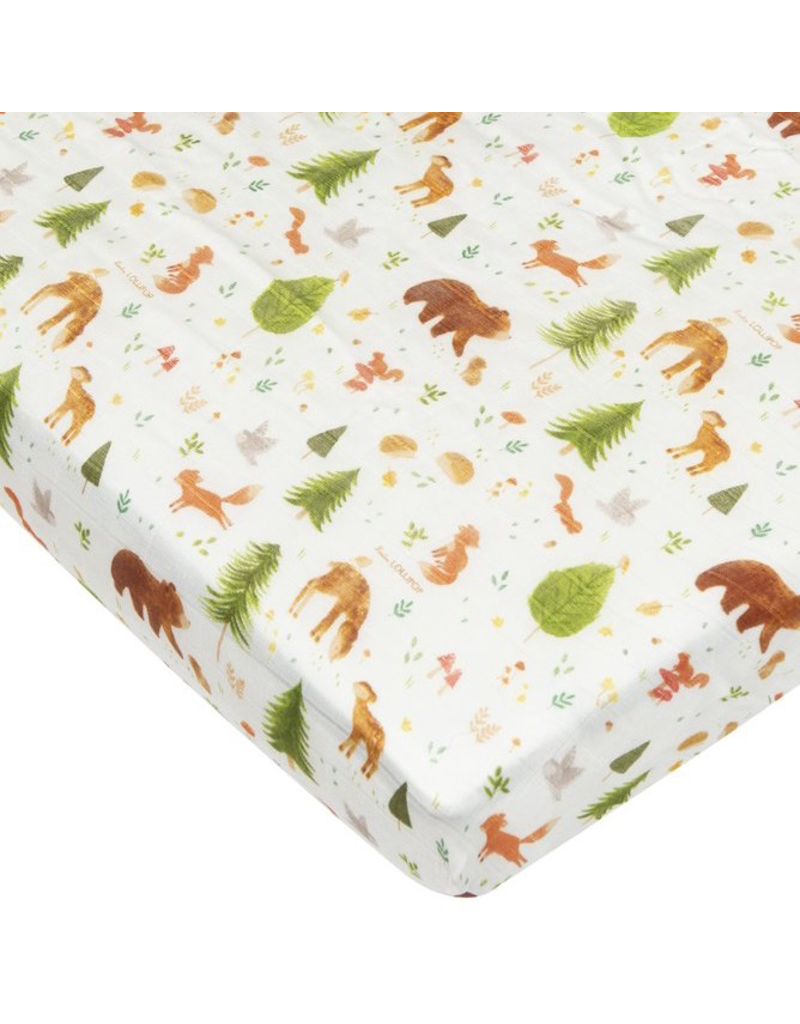 Loulou Lollipop Forest Friends Fitted Crib Sheet