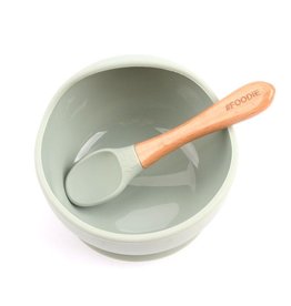 Silicone Bowl + Spoon Set - Sage