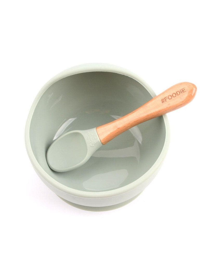 Silicone Bowl + Spoon Set - Sage