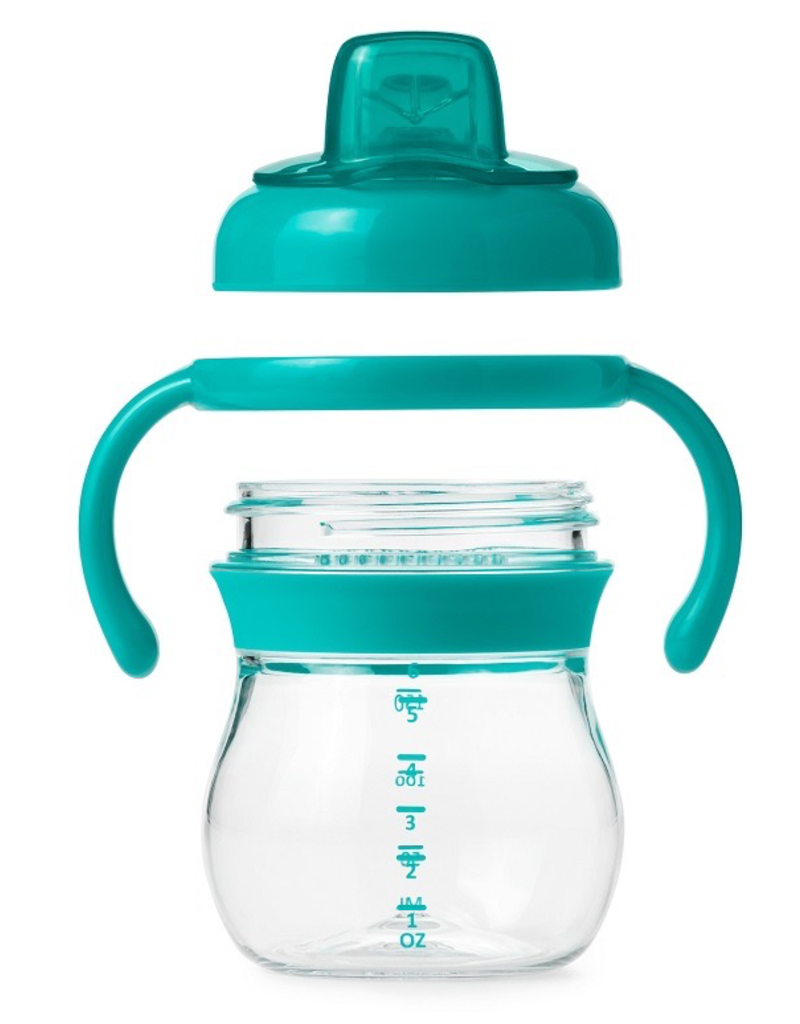 OXO Tot Transitions Soft Sippy Spout Cup with Handles, Teal