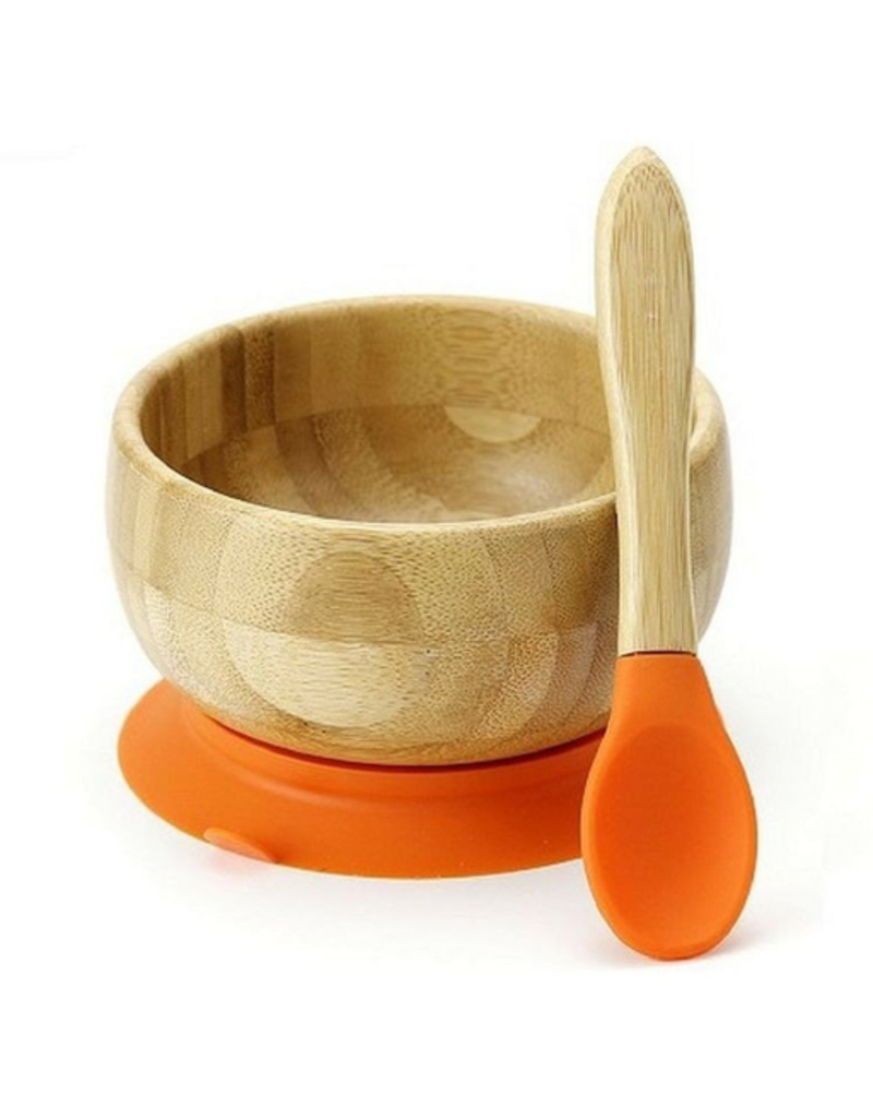 Avanchy Bamboo Bowl & Spoon Set - Orange