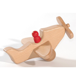 Ostheimer Wooden Toys Airplane Natural w/1 Person