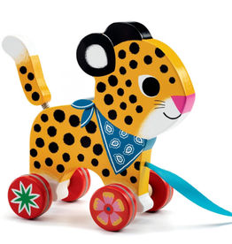 Djeco Pull Along Toy - Greta Leopard