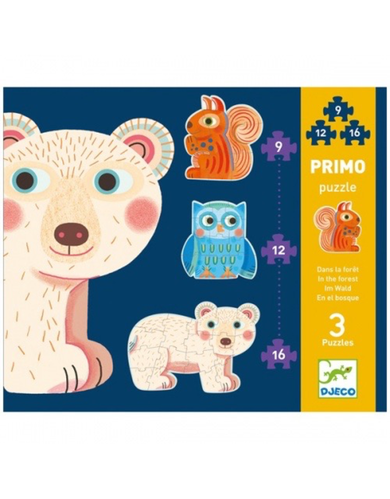 Djeco Primo Puzzle - In the Forest - 9,12,16 pcs