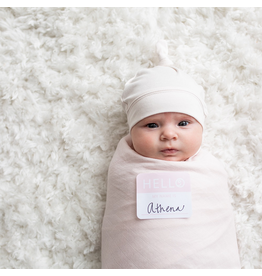 Lulujo Hello World Blanket & Knotted Hat - Pink