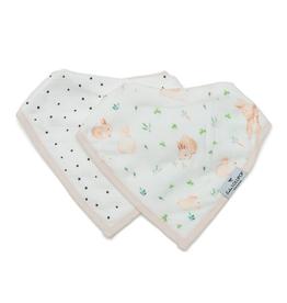 Loulou Lollipop Muslin Bandana Bib Set, Bunny Meadow, 2pk