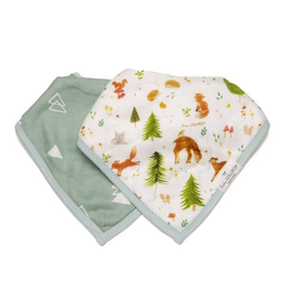 Loulou Lollipop Muslin Bandana Bib Set, Forest Friends, 2pk