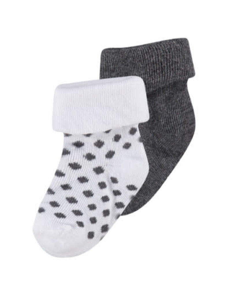 Noppies Basics Dot Socks 2pk - Grey/White