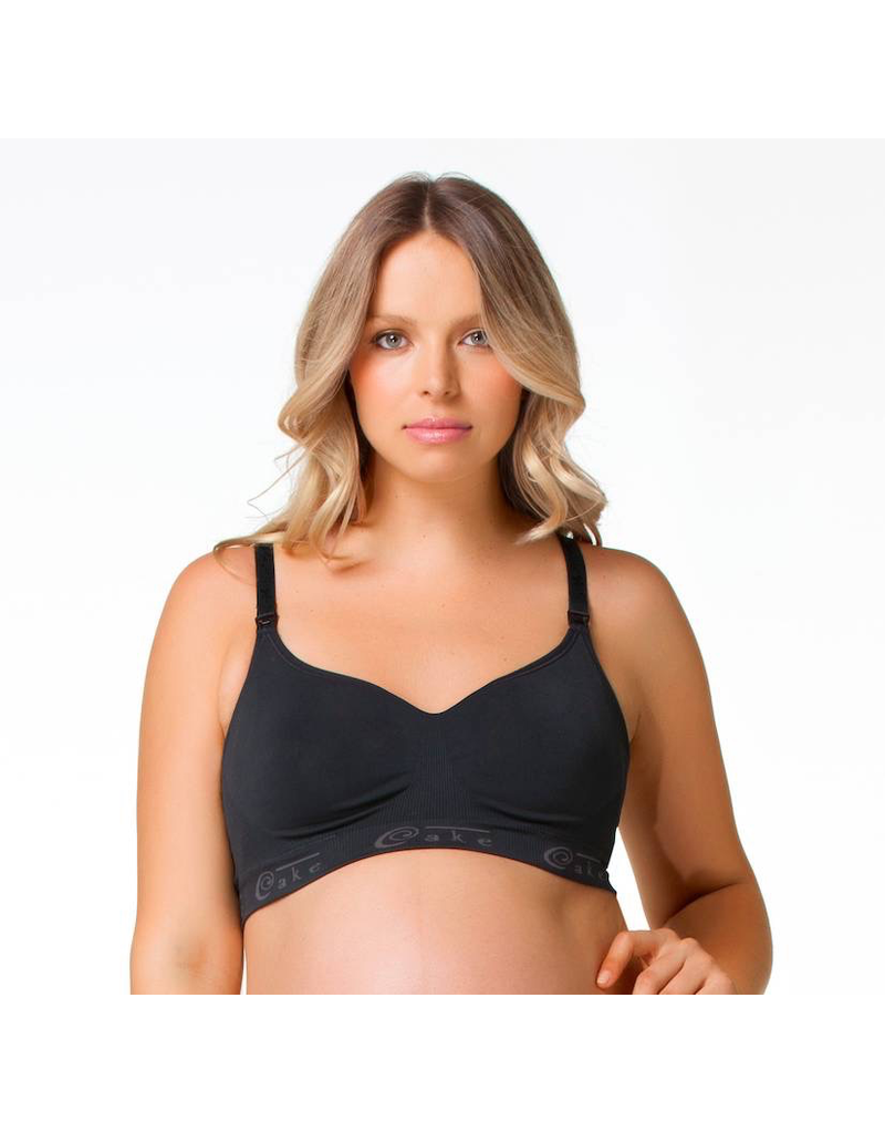 Cake Maternity Women's Maternity and Nursing Rock Candy Luxury Seamless  Contour Bra (with removable pads), Black, Medium