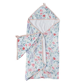 Loulou Lollipop Bluebells Hooded Towel & Cloth