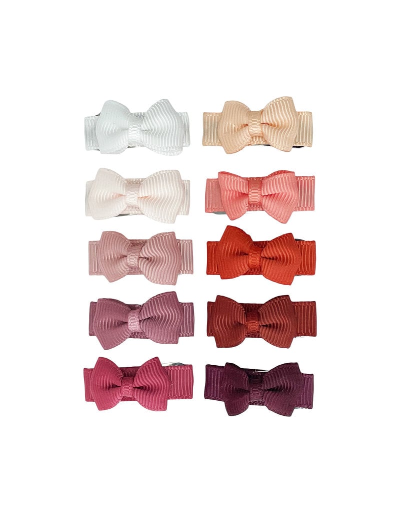 Baby Wisp Tuxedo Bow Snap Clips 10pk - Coral Kingdom