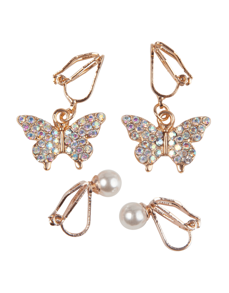 Great Pretenders Butterfly Clip On Earrings, 2 Sets