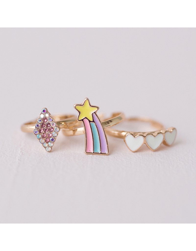Great Pretenders Heart Star Rings, 3 Pcs